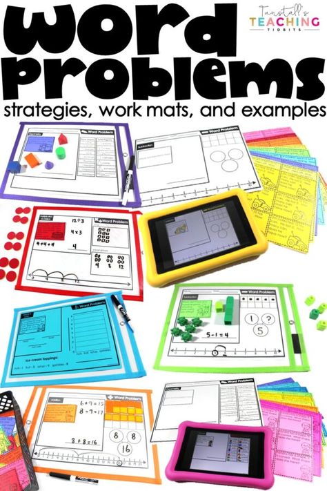 Teaching Math Word Problems, Word Problem Strategies, Math Blocks, Word Problem, Teaching Lessons, Upper Elementary Classroom, Math Word Problems, Kindergarten Math Worksheets, Guided Math