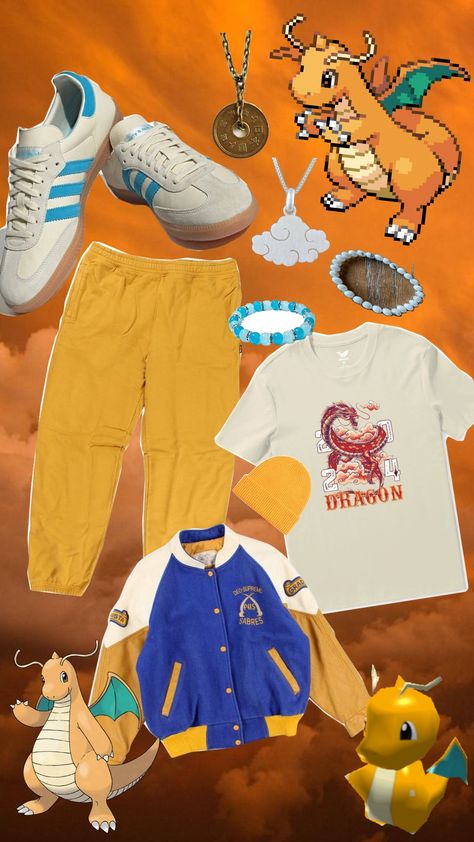 dragonite pokemon dragon outfit Pokemon Inspired Outfits, Dragonite Pokemon, Pokemon Outfits, Dragon Outfit, Pokemon Dragon, Pokemon Clothes, Inspired Outfits, Pokemon, Outfit Inspirations