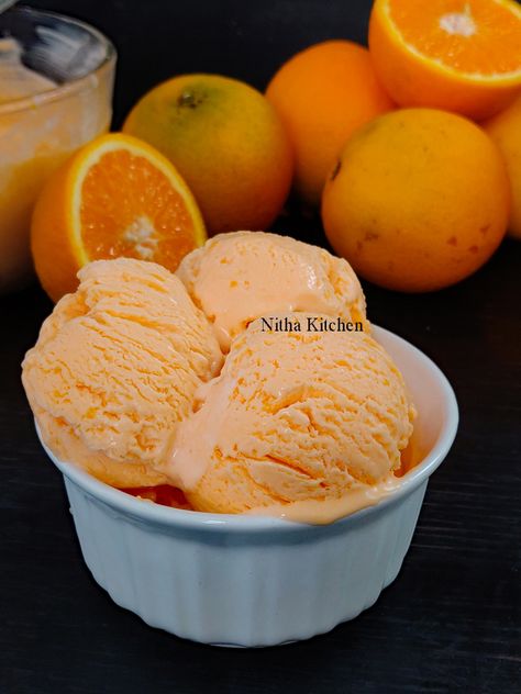 Orange Creamsicle Ice Cream Recipe, Creamsicle Ice Cream Recipe, Orange Gelato, Orange Ice Cream Recipe, Ice Cream Maker Recipe, No Egg Ice Cream Recipe, Ice Cream No Churn, Ice Cream Aesthetic, Orange Ice Cream