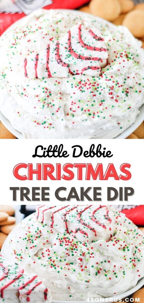 Christmas Tree Cakes Dip, Christmas Tree Snack Cake Dip, Christmas Hot Dips, Little Debbie Christmas Tree Cheesecake Dip, Christmas Tree Snack Cakes, Christmas Tree Cake Dip Little Debbie, Christmas Cake Dip Recipe, Lil Debbie Christmas Tree Cake Dip, Christmas Dessert Dips Easy Recipes