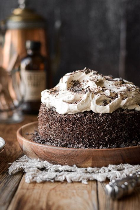 High Altitude Cake Recipe, Chocolate Guinness Cake, Cake For Two, Mocha Cream, Flavored Whipped Cream, Guinness Cake, High Altitude Baking, Mocha Cake, Chocolate Mocha