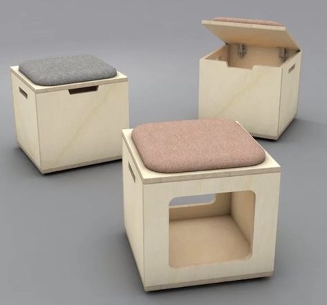 Creative Booths, Bathroom Bench, Breakout Space, Plywood Cabinets, Storage Chair, Router Woodworking, Cnc Design, Simple Furniture, Plywood Furniture