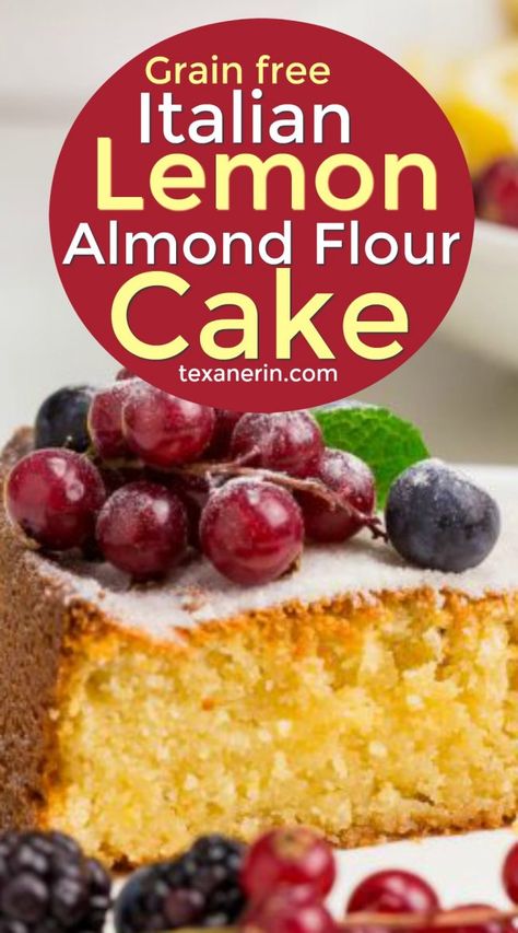 Lemon Almond Flour Cake, Almond Flour Recipes Desserts, Paleo Lemon Cookies, Almond Flour Cake, Torta Caprese, Almond Flour Cakes, Gluten Free Italian, Homemade Recipes Dessert, Italian Cake