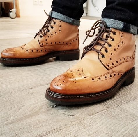 Ankle Boots Outfit Men, Leather Ankle Boots Outfit, Farmer Style, Boot For Men, Boots Outfit Men, Boots Outfit Ankle, Gentleman Shoes, Brogue Boots, Men With Street Style