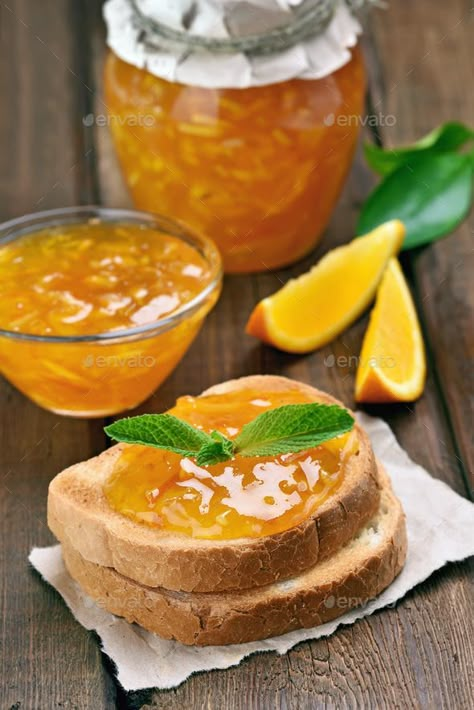 Orange jam on toast by voltan1. Homemade citrus orange jam on toast over wooden table #Affiliate #toast, #Orange, #jam, #Homemade Bread With Jam, Jam On Toast, Jam Photography, Jam Bread, Jelly Photography, Honey Aesthetic, Jam Homemade, Jam Toast, Bread Jam