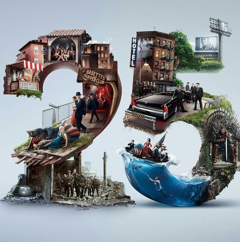 Happy 25th Anniversary HBO!!! Persona Marketing, Publicidad Creativa, Anniversary Logo, 3d Typography, Creative Poster Design, Creative Posters, Creative Ads, Ads Creative, Creative Advertising