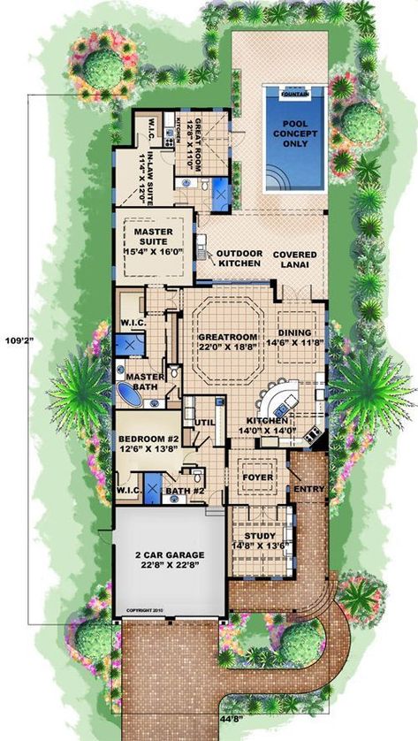 Roycroft_Cottage_roycroft_cottage_1st Mexico House Mexican Style, Mexican Hacienda Floor Plans, Mexican House Plans, Hacienda Floor Plans, Stucco Houses, Beach Style House, Beach Style House Plans, Beach House Floor Plans, Beach House Plan