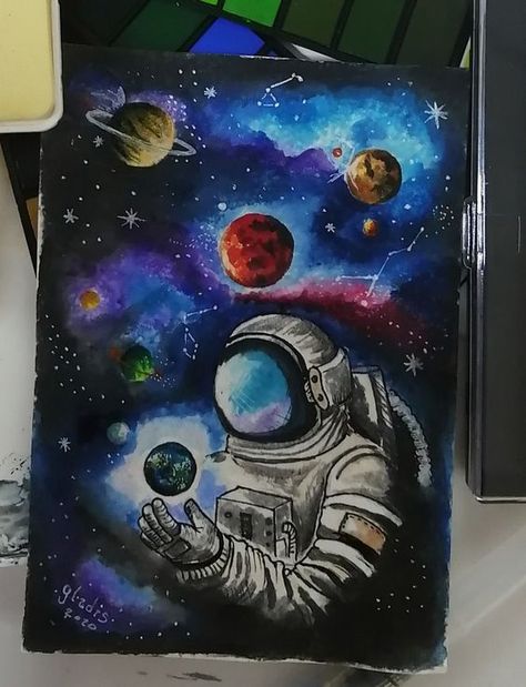 Drawing Space Galaxies, Astronaut In Space Painting, Abstract Painting Galaxy, Galaxy Sketch Drawing, Space Painting Ideas On Canvas, Space Drawings Galaxies, Planet Drawing Art, Nasa Drawings, Space Art Drawing