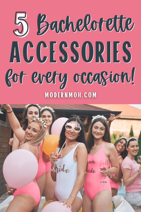 Don't forget to include all the special touches to make the bachelorette party unforgettable. From fun to functional, we've rounded up the best bachelorette party accessories for the bride and her squad. #bacheloretteparty #bacheloretteaccessories #ModernMOH Bachelorette Bride Accessories, Bachelorette Accessories For Bride, Trendy Bachelorette Party, Bachelorette Party Unique, Bachelorette Party Veils, Bachelorette Accessories, The Bachelorette Party, Bachelorette Party Hat, Bachelorette Party Sash