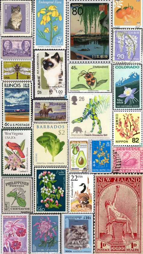 stamps! #vintage #stamps #collage #wallpaper #vintagestamps Stamp Design Ideas Art, Vintage Postage Stamps Printable, Vintage Stamps Printable, Aesthetic Stamps, Stamps Aesthetic, Vintage Post Stamps, Stamps Wallpaper, Stamp Wallpaper, Tablet Aesthetic