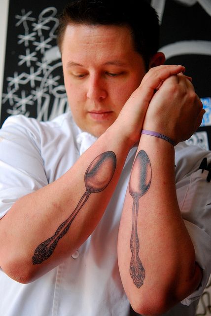 spoon tattoo Cook Tattoo, Spoon Tattoo, Spoon Theory, Food Tattoos, Antique Spoons, Ink Blot, Girl Problems, Ink Ideas, Wine Bar