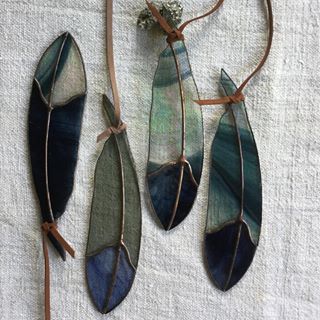 What Is Inspired By Wandering – FOUND&MADE Stained Glass Feather Patterns Free, Stained Glass Feathers, Living In Portland Oregon, Glass Feather, Angel Feathers, Different Birds, Deep Indigo, Decorative Beads, Copper Foil