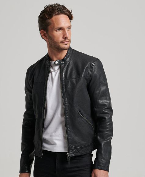 The leather jacket is a staple of vintage fashion, evoking a timeless sense of effortless style that Hollywood has embraced for generations. We've reimagined this cultural icon as the Heritage Sports Racer Leather jacket, channelling the bold attitude of Americana. From the open road to band concerts, this comfortable classic has a heritage of being worn through the decades by adventurers and rebels. You can tell this story in your own authentic way by finishing off your personal style with the Cafe Racer Jacket, Racer Jacket, Racing Jacket, Vegan Leather Jacket, Real Leather Jacket, Men's Coats & Jackets, Biker Jacket, Mens Coats, Urban Fashion