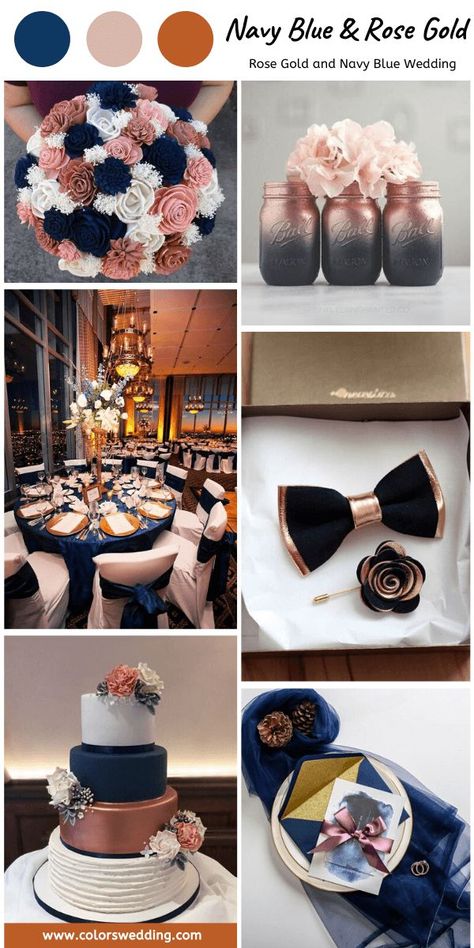 Rose Gold And Navy Blue Wedding Theme Rustic, Midnight Blue And Rose Gold Wedding, Rose Gold And Navy Blue Wedding, Navy Blue And Rose Gold Wedding, Rose Gold And Navy Blue Wedding Theme, Rose Gold And Blue Wedding, Gold And Navy Blue Wedding, Wedding Rose Gold Theme, Navy Blue Wedding Theme