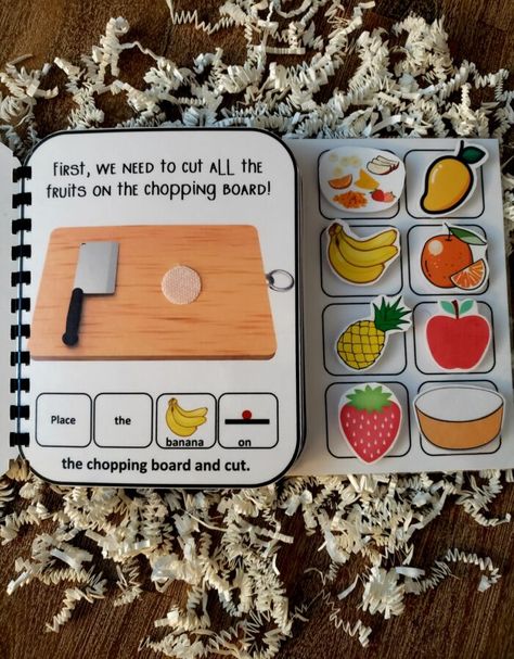 Fruit Salad Preschool Activities, Fruit Vocabulary, Aba Therapy Activities, Elementary Special Education Activities, My Busy Books, Vocabulary Flash Cards, Pre Primary, Language Therapy Activities, Speech Therapy Games