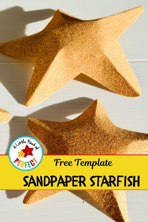 Using sandpaper this starfish craft is fairly easy and straightforward. Kids love coloring them once they have been folded. #starfishcraft #freetemplatestarfish #earlylearningcrafts Starfish Craft Ideas, Starfish Crafts, Starfish Craft, Free Craft Templates, Beach 2024, Coordination Activities, Bilateral Coordination, Craft Recipes, Fine Motor Activities For Kids