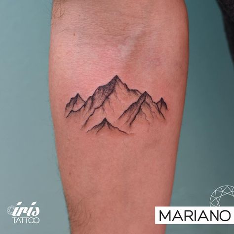 Mountain Tattoo Wrap Around, Zion Mountain Tattoo, Mountain Line Art Tattoo, Patagonia Tattoo, Rocky Mountain Tattoo, Border Tattoo, Small Mountain Tattoo, Stripe Tattoo, Mountain Range Tattoo