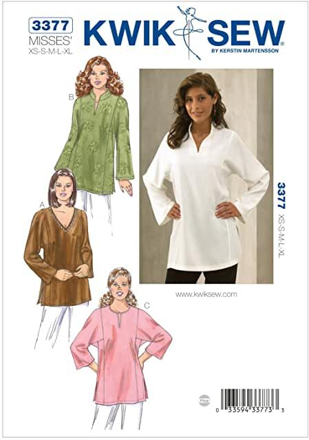 Tunic Patterns For Women, Tunic Tops Pattern, Kimono Sewing Pattern, Kwik Sew Patterns, Tunic Sewing Patterns, Sewing Collars, Fall Sewing, Kwik Sew, Tunic Pattern