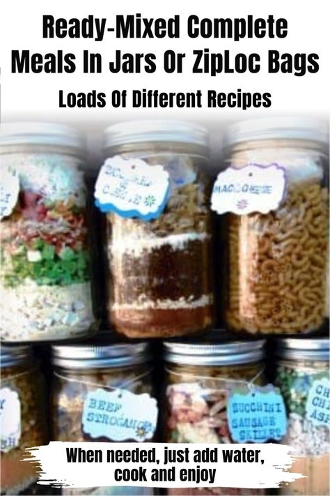 Dry Soup Mix In A Jar Food Storage, Dehydrated Food In Jars, Dehydrated Jar Meals, Food In A Jar Meals, Mason Jar Freezer Meals, Dehydrator Meals In A Jar, Dehydrated Meals In A Jar Recipes Just Add Water, Meals In A Bag Recipes, Mason Jar Dry Ingredient Recipes