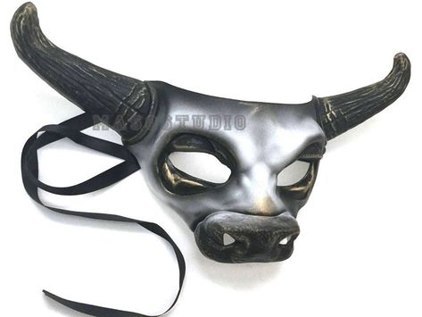 Bull Mask, Cow Mask, Modern Dance Costume, Mens Masquerade Mask, Vintage Halloween Images, Haunted House Party, Halloween Haunted House, Party Mask, Handmade Costumes