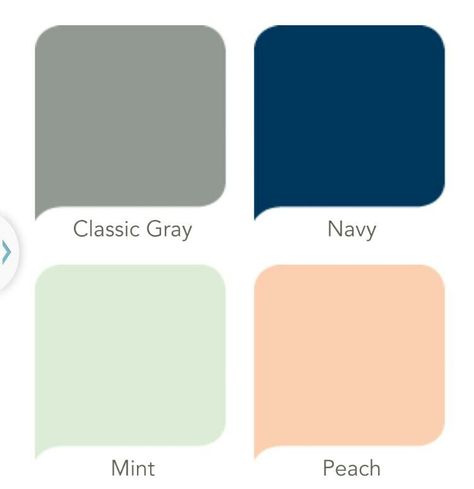 Navy, peach, gray, and mint color palatte.... except add yellow and use deep purple instead of navy... Mint And Blue Color Palette, Navy And Mint Bathroom, Mint And Navy Bedroom, Navy And Peach Bathroom, Mint Green And Navy Bedroom, Peach And Navy Bedroom, Mint Color Combinations, Peach Color Bathroom, Master Color Schemes