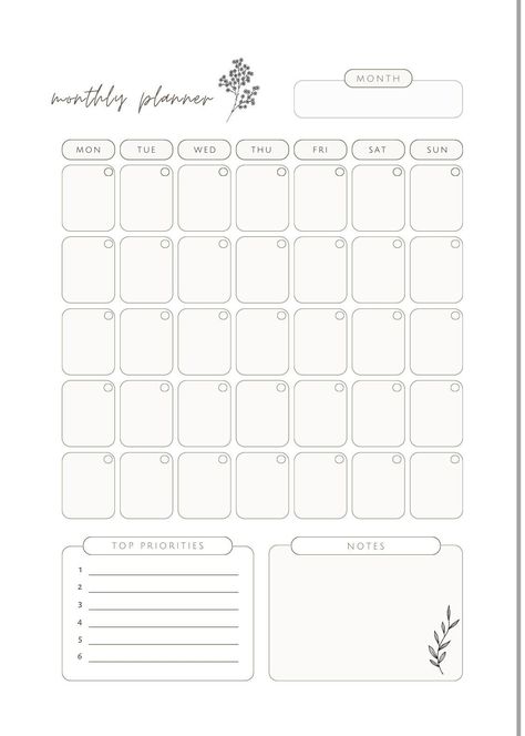 "Simple, neutral monthly calendar that you can print each month! Organize appointments, events, work schedule etc in the easiest way possible! - HOW TO PRINT *1. Log into your Etsy account. *2. Click the \"You\" tab. *3. Scroll and click \"Purchases and reviews\". *4. Find your purchase and click \"Download Files\". *5. Click \"Download\". *Nothing will be mailed to you, Print at home*" Aesthetic Monthly Calendar, Cute Calendar Template, Blank Calendar Printable, Month Calendar Printable, Planner Monthly Layout, Free Printable Monthly Planner, Calender Printables, Blank Calendar Pages, Kalender Design