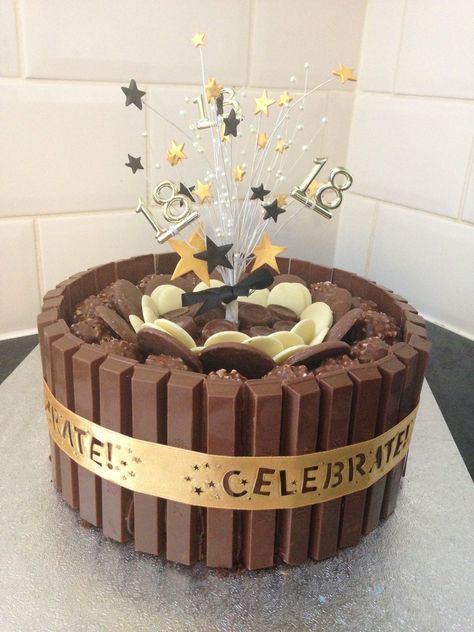 18th Birthday Chocolate Cake, Birthday Chocolate Cake, Boys Cake, 50th Cake, Birthday Chocolate, 18th Birthday Cake, Birthday Chocolates, Decorated Cakes, Cakes For Boys