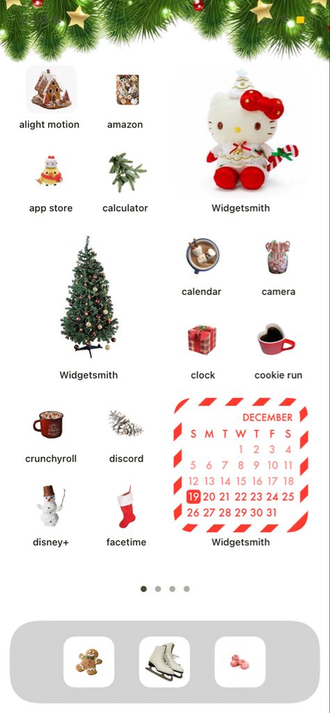 Ios 16 Lock Screen Wallpaper Christmas, Phone Inspiration Christmas, Cute Christmas Homescreen Wallpaper, Christmas Layouts Iphone, Xmas Phone Theme, Phone Theme Ideas Christmas, Christmas Phone Theme Ideas, Aesthetic Christmas Phone Layout, Homescreen Layout Iphone Christmas