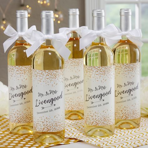 Personalized Wine Bottles Wedding, Wine Basket Gift Ideas, Wine Basket Gift, Personalize Wine Bottle Labels, Wedding Wine Bottle, Custom Wine Bottle Labels, Wine Accessories Gift, Basket Gift Ideas, Liquor Bottle Labels