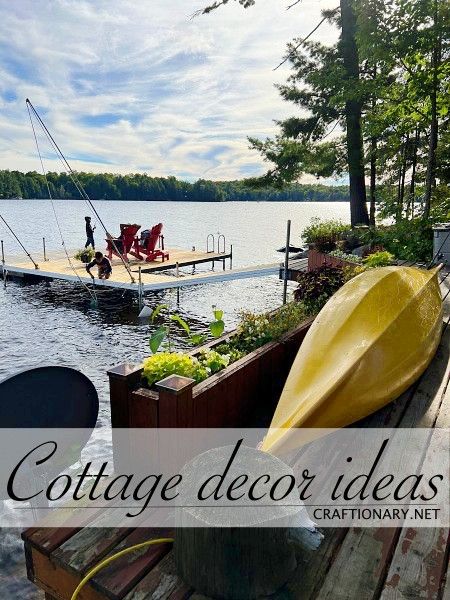 Cottage house decorating ideas for your Airbnb guests - Craftionary Diy Lake House Decor, Paint On Mug, Cottage Decor Lakeside, Lakeside Cottage Interiors, Cottage Branding, Lake Cottage Interiors, Diy Painting Ideas On Canvas, River House Decorating Ideas, Small Lake Cottage Interiors