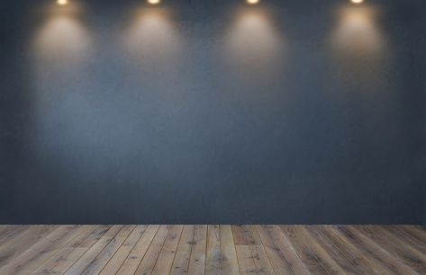 Dark gray wall with a row of spotlights in an empty room | premium image by rawpixel.com Empty Rooms Interior, Bitmoji Classroom, Light Green Walls, Room Wall Mural, Dark Grey Walls, Dark Blue Walls, Art Mockup, Slide Background, Butlers Pantry