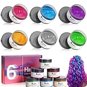 6 Colors Temporary Hair Color Wax, Color Hair Dye Hair Paint, Colored Hair Wax Non Permanent Hair Color for Men Women Kids Daily Party Cosplay Halloween DIY Halloween Diy Hair, Temp Hair Color, Washable Hair Dye, Non Permanent Hair Color, Hair Color Wax, Temporary Hair Dye, Diy Hair Color, Men Hair Color, Temporary Hair Color