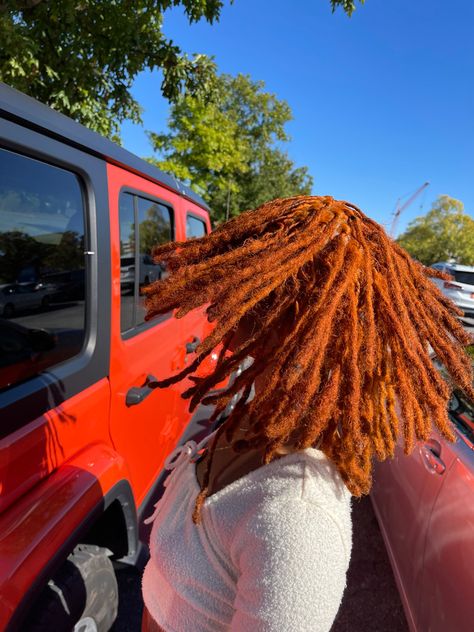 Orange Locs, Dread Ideas, Dyed Locs, Red Locs, Loc Appreciation, Flips Hair, Braids Locs, Loc Inspiration, Beautiful Locs