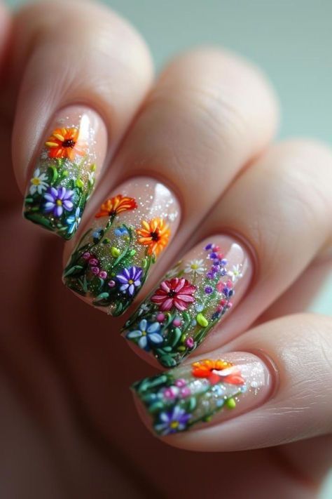 Polished Aesthetic, Minimalist Nail, Floral Nail Designs, Her Nails, Floral Nail Art, Spring Nail, Nail Designs Spring, Nail Art Inspiration, Floral Nails