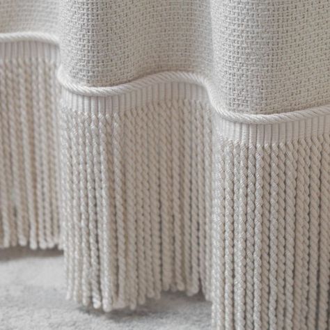 Samuel & Sons on Instagram: "A monochrome statement. Our Loire Bullion Fringe is available in 15 colors and pairs back to a matching cord with tape. #InteriorDesign #Fringe #Design #Monochrome #Passementerie #SamuelandSons" Bullion Fringe, Fringe Fabric, Samuel And Sons, Curtain Fringe, Stylish Curtains, Interior Windows, Custom Drapery, Showroom Design, Luxury Interior Design