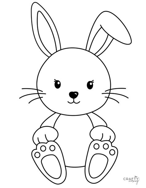 Sitting Bunny Drawing, Cute Bunny Doodle, Easter Rabbit Drawing, Bunny Drawing Simple, Easter Bunny Drawing, Rabbit Drawing Easy, Rabbit Cartoon Drawing, Easy Bunny Drawing, Rabbit Outline