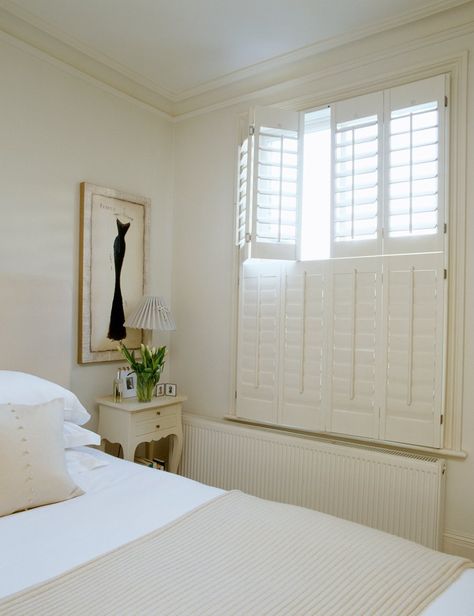 Tier on Tier Shutters - Wooden Shutters | TNESC London Bedroom Window Dressing, Window Shutters Indoor, Shutters Indoor, Bedroom Shutters, Shutters Interior, Indoor Shutters, Interior Window Shutters, Interior Shutters, Wooden Shutters