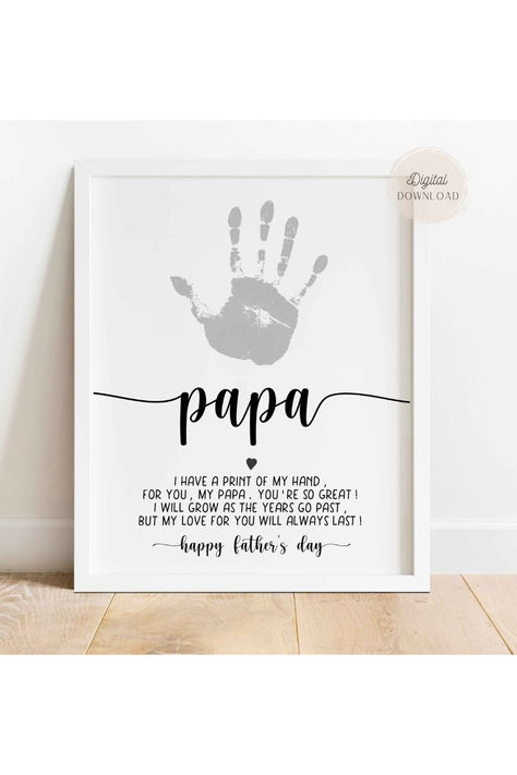 Papa Birthday Crafts From Grandkids, Handprint Art For Grandpa, Fathers Day Crafts For Grandpa, Siblings Photoshoot, Handprint Poem, Footprint Craft, Art Valentines, Handprint Craft, Footprint Art