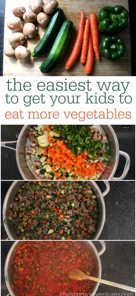 Veggies To Add To Spaghetti Sauce, Spaghetti Sauce With Veggies, Healthy Spaghetti Sauce, Veggie Spaghetti Sauce, Recipes Sauces, Veggie Spaghetti, Crock Pot Vegetables, Kids Veggies, Smart Eating