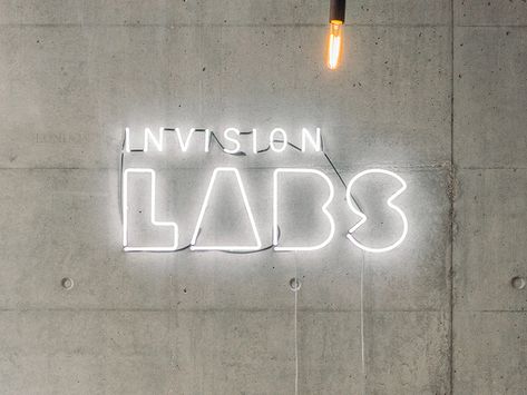 Invision LABS Neon by Focus Lab #Design Popular #Dribbble #shots Maker Labs, Creative Office Space, Salon Logo Design, Lab Logo, Learning Logo, Beautiful Logos Design, Neon Logo, Design Maker, App Design Inspiration