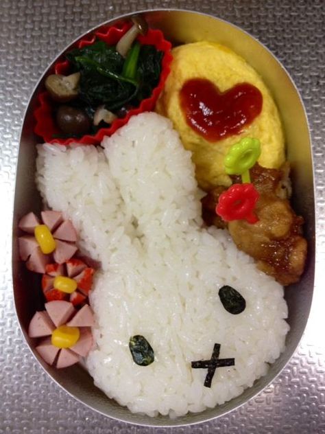 bento japan japanese egg rice miffy asian kawaii cute bunny lunch. Love Bento!! Bento Kids, Japanese Food Art, Japanese Food Bento, Kawaii Cooking, Bento Recipes, Japanese Sweets, Kawaii Food, Fun Kids Food, Japan Food