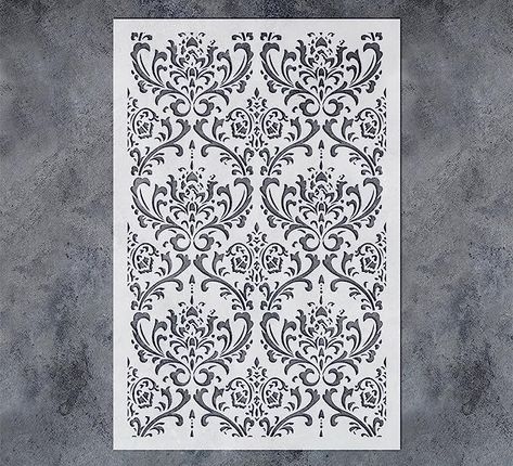 Amazon.com : GSS Designs Damask Wall Stencil for Painting 16x24Inch Wall Stencil DIY Home Decor Stencils Paint Stencil for Walls Furniture Floors Fabric Crafts : Arts, Crafts & Sewing Flower Wall Stencil, Damask Wall Stencils, Expensive Wallpaper, Wall Stencils Diy, Damask Wall, Paint Stencil, Large Wall Stencil, Mural Stencil, Stencil Wood