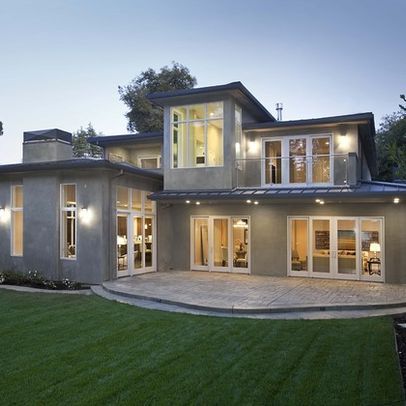 White Windows Exterior, Contemporary Exterior Homes, Contemporary Exterior Design, Stucco Exterior, Contemporary Exterior, Grey Houses, White Windows, Windows Exterior, Ideas Pictures