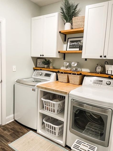 Laundy Room, Laundry Room Update, Wohne Im Tiny House, Small Laundry Room Makeover, Dream Laundry Room, Basement Laundry, Laundry Room Closet, Laundry Room Layouts, Laundry Room Renovation