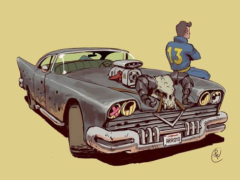 "Nothing can stop a Highwayman" a fallout 2(1998) fanart #car #classic #digitalart #fallout #madmax #postapocalyptic #wasteland #rusty #sketch Fallout Wallpaper, Fallout 2, Mobil Futuristik, Fallout Fan Art, Fallout Concept Art, Sandakan, Fallout Art, Cool Car Drawings, Ligne Claire