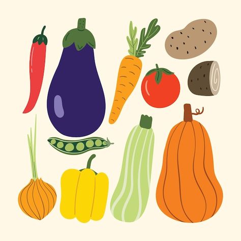 Autumn vegetables illustration | Premium Vector #Freepik #vector #vegetables #fresh-vegetables #potato #onion Vegetables Graphic Design, Vegetable Illustration Design, Potato Illustrations, Vector Vegetables, Vegetables Illustration, Autumn Vegetables, Vegetable Slice, Smart Farm, Vegetable Illustration