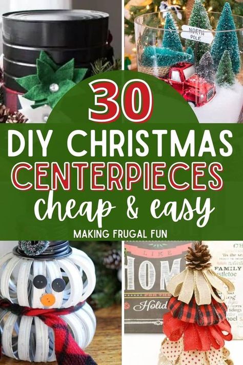 Christmas Crafts Centerpieces Easy Diy, Cute Christmas Centerpieces Easy Diy, Diy Table Decorations For Christmas, Christmas Crafts Table Centerpieces, Christmas Dinner Party Table Decor Diy, Christmas Gift Centerpiece Ideas, Inexpensive Winter Centerpieces, Paper Centerpieces Table Decorations, Easy Cheap Christmas Table Decorations