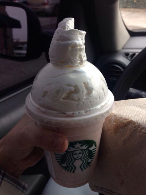 Asked for extra whip cream! Haha Starbucks! Whip Cream, Whipped Cream, Cappuccino, Ice Cream, Humor, Cream, Quick Saves, Humour