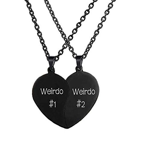 MJartoria BFF Necklaces for 2 Split Heart Weirdo 1 Weirdo... https://smile.amazon.com/dp/B07NRT4P97/ref=cm_sw_r_pi_dp_U_x_ssZRCbANG45EY Friendship Valentines, Bff Necklace, Pet Memorial Necklace, 2 Best Friends, Bff Jewelry, Friendship Necklace, Memorial Pendant, Cuff Bracelets Handmade, Friend Jewelry