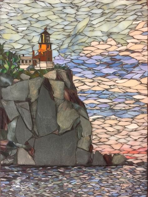 Use of Natural Stone in Landscape Mosaics | How To Mosaic Mosaic Landscapes, Mosaic Trees, Mosaic Landscape, Mosaic Windows, Landscape Mosaic, Konst Designs, Split Rock, Mosaic Inspiration, Mosaic Tile Art